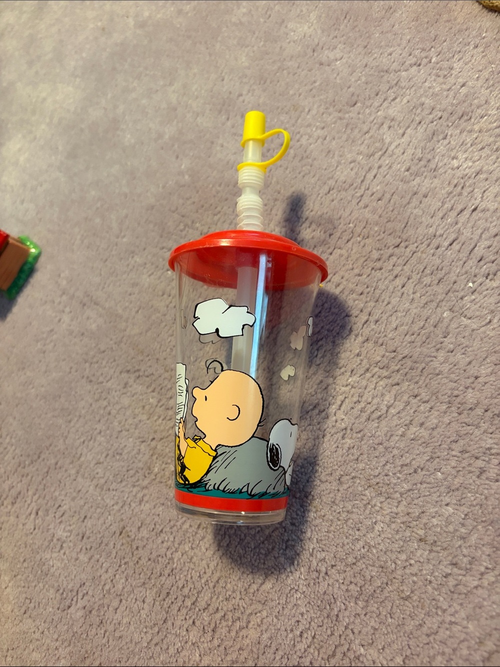 Peanuts Charlie Brown, Snoopy Plastic Straw Cup with Lid & Topper Cap